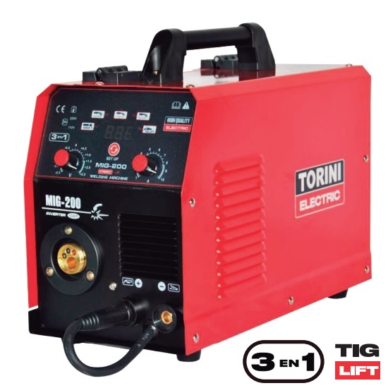 INVERSOR TORINI MIG-200I MIG / TIG / MMA 3 EN 1 200 A 110 V / 220 V